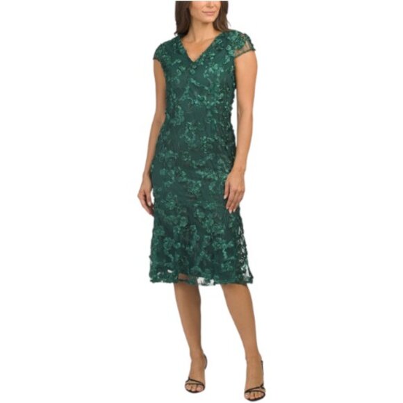 Oleg Cassini Dresses & Skirts - OLEG CASSINI 3d Floral Embroidered Mini Dress